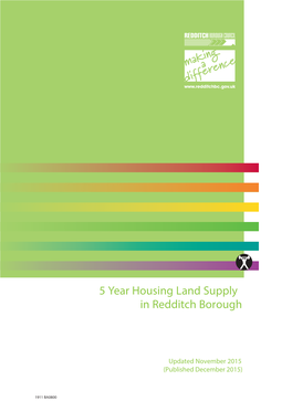 5 Year Housing Land Supply in Redditch Borough