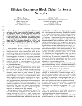 Efficient Quasigroup Block Cipher for Sensor Networks