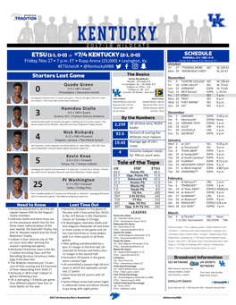 At #7/4 KENTUCKY(2-1, 0-0)