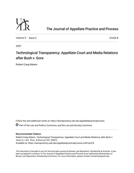 Appellate Court and Media Relations After Bush V. Gore