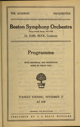 Boston Symphony Orchestra Concert Programs, Season 37,1917