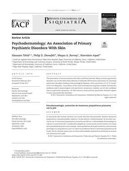 An Association of Primary Psychiatric Disorders with Skin
