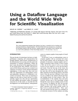 Using a Dataflow Language and the World Wide Web for Scientific Visualization