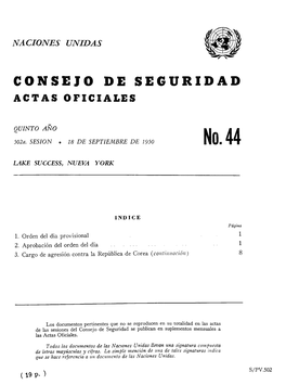 Consejo De Seguridad Actas Oficiales