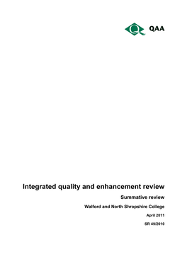 Integrated Quality and Enhancement Review