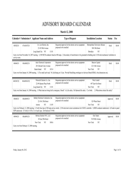 Advisory Board Calendar