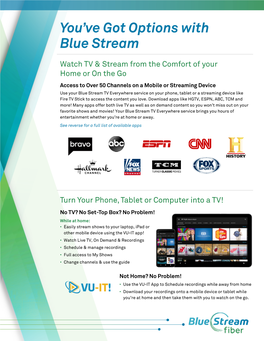 You've Got Options with Blue Stream