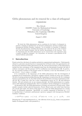 Gibbs Phenomenon and Its Removal for a Class of Orthogonal Expansions