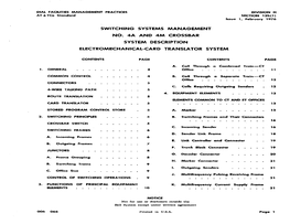 Switching Systems Management No. 4A and 4M