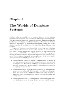 The Worlds of Database Systems