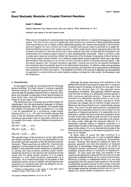 Exact Stochastic Simulation of Coupled Chemical Reactions