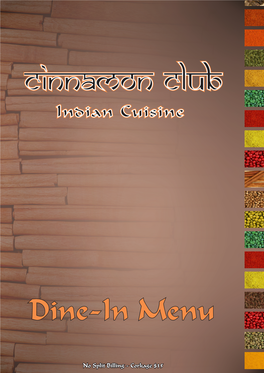 Dine-In Menu