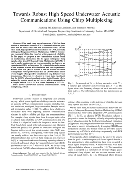 Towards Robust High Speed Underwater Acoustic Communications Using Chirp Multiplexing