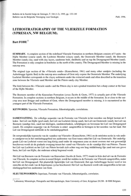 Lithostratigraphy of the Vlierzele Formation (Ypresian, Nw Belgium)