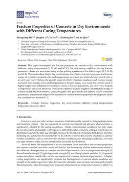 Fracture Properties of Concrete in Dry Environments with Different Curing