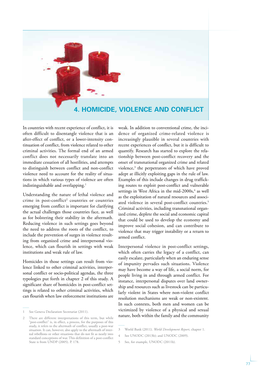 4. Homicide, Violence and Conflict