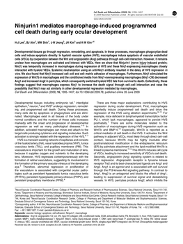 Ninjurin1 Mediates Macrophage-Induced Programmed Cell Death During Early Ocular Development