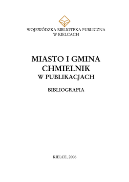 Miasto I Gmina Chmielnik W Publikacjach