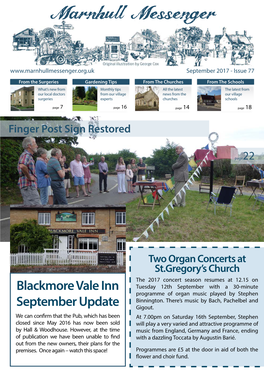 Blackmore Vale Inn September Update
