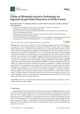 Utility of Minimally Invasive Technology for Inguinal Lymph Node Dissection in Penile Cancer