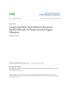 Using Long-Short-Term-Memory Recurrent Neural Networks to Predict Aviation Engine Vibrations Abdelrahman Elsaid