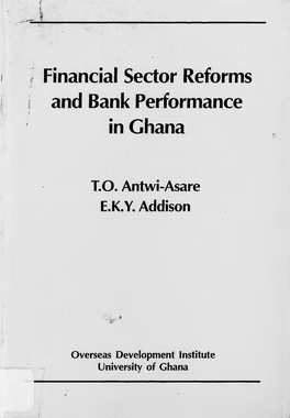 Financial Sector Reforms and Bank Performance in Ghana