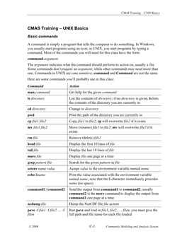 CMAS Training – UNIX Basics