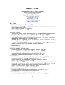 Antonis Kokossis, Ceng, Ficheme, FRSA, FIET National Technical University of Athens School of Chemical Engineering Zografou Campus, 9, Iroon Polytechniou Str