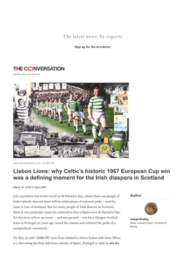 Lisbon Lions: Why Celtic's Historic 1967 European Cup Win Was A