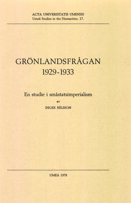 Grönlandsfrågan 1929-1933