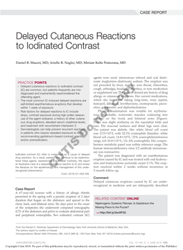 Delayed Cutaneous Reactions to Iodinated Contrast