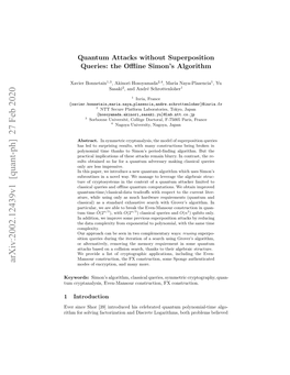 Arxiv:2002.12439V1 [Quant-Ph]