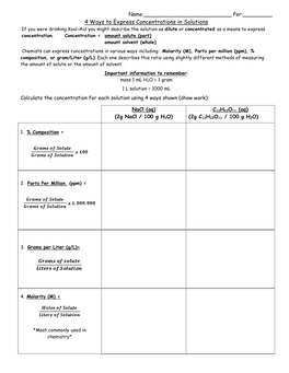 4 Ways to Express Concentrations in Solutions