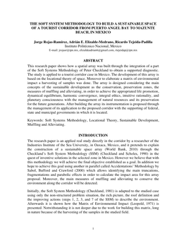 The Soft System Methodology to Build a Sustainable Space of a Tourist Corridor from Puerto Angel Bay to Mazunte Beach, in Mexico