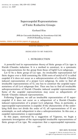 Supercuspidal Representations of Finite Reductive Groups