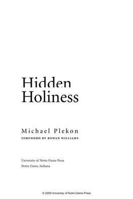 Hidden Holiness