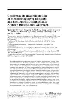 Geoarchaeological Simulation of Meandering River Deposits and Settlement Distributions: a Three-Dimensional Approach