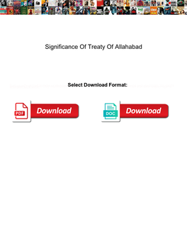 Significance of Treaty of Allahabad