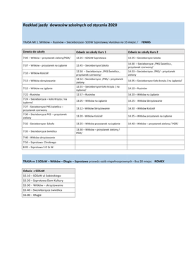 Rozkład Jazdy Dowozów Szkolnych Od Stycznia 2020