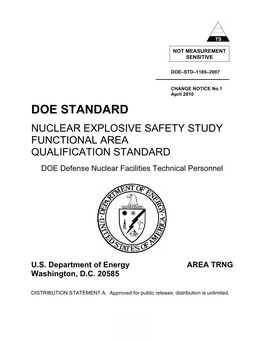 Nuclear Explosive Safety Study Functional Area Qualification Standard