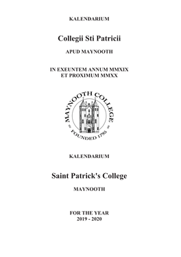Collegii Sti Patricii Saint Patrick's College