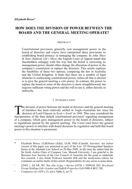 How Does the Division of Power Between the Board and the General Meeting Operate?