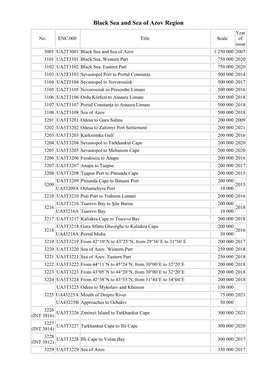 Black Sea and Sea of Azov Region Year No