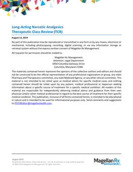 Long-Acting Narcotic Analgesics Therapeutic Class Review (TCR)