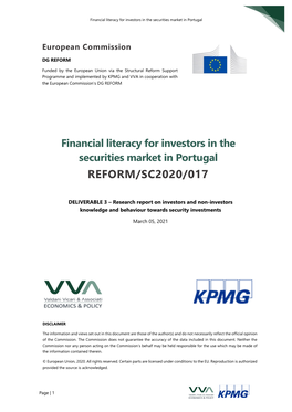 Financial Literacy for Investors in the Securities Market in Portugal