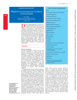 Diagnosis and Management of Dilated Cardiomyopathy