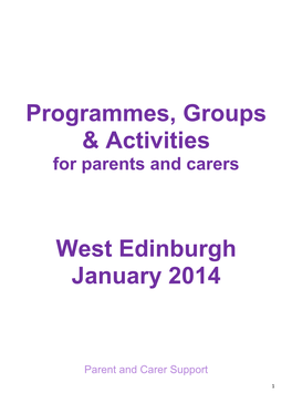 Programmes, Groups & Activities