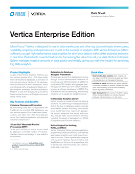 Vertica Enterprise Edition