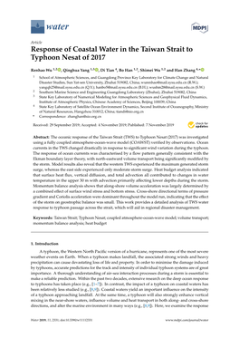 Response of Coastal Water in the Taiwan Strait to Typhoon Nesat of 2017