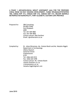 A Phase 1 Archaeological Impact Assessment (Aia) For